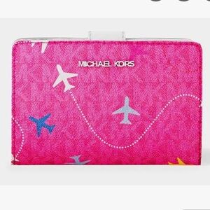 Michael Kors Medium Saffiano Leather Bifold Wallet Dragonfruit 
NWT